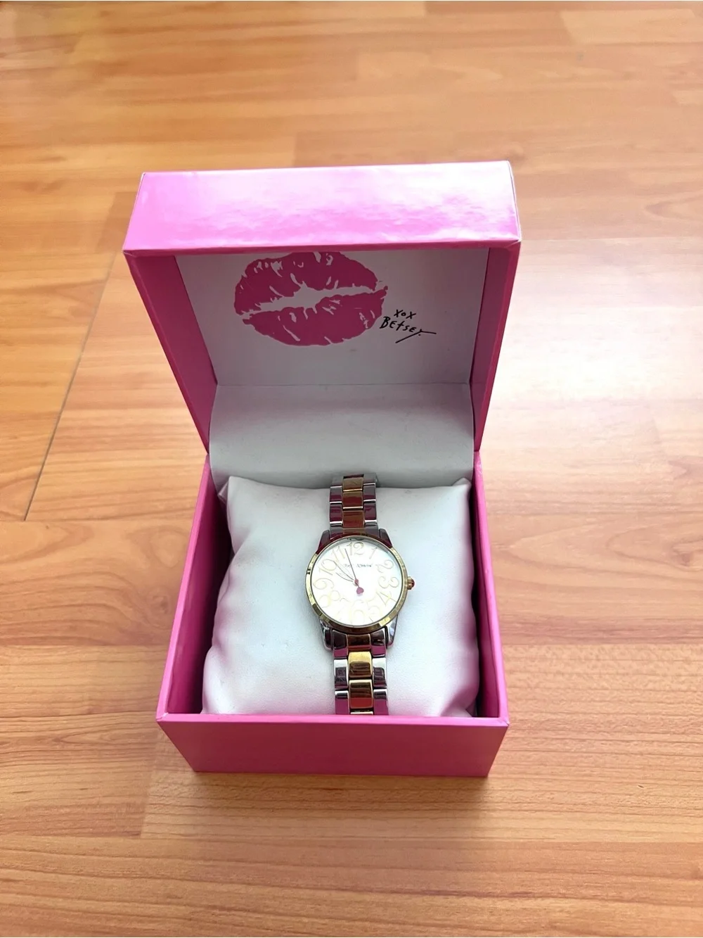 Betsey Johnson Pink and Gold Watch